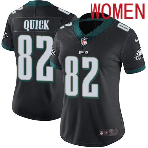 Women Philadelphia Eagles #82 Mike Quick Nike Black Vapor Limited NFL Jersey